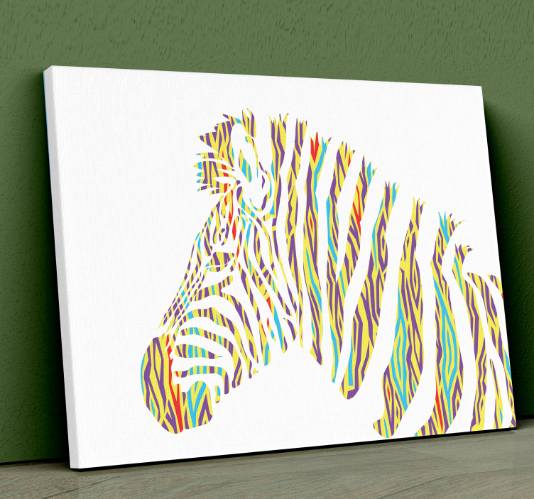 Wandbild tier buntes zebra kopf - TenStickers