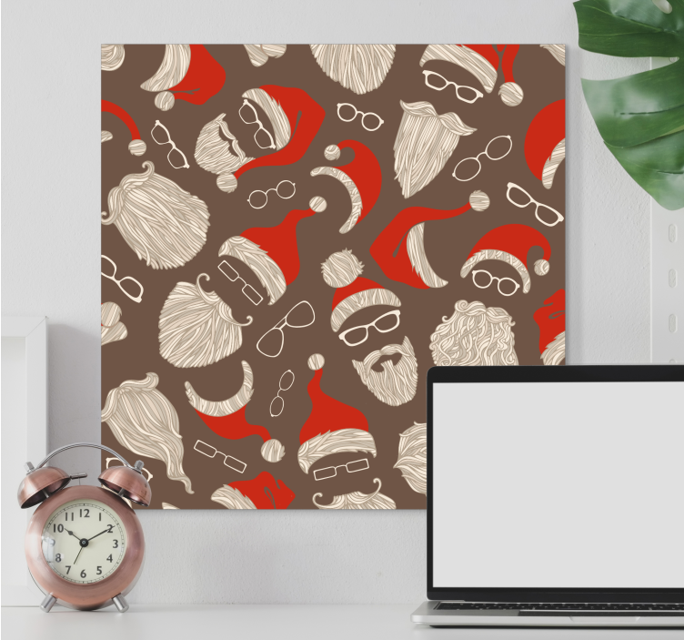 Wandbild tier mit festlichen weihnachtsmann-gesichtern - TenStickers