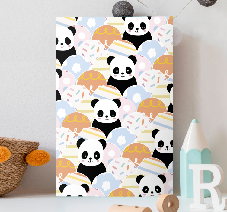 Wandbild tier verspielte panda muster - TenStickers