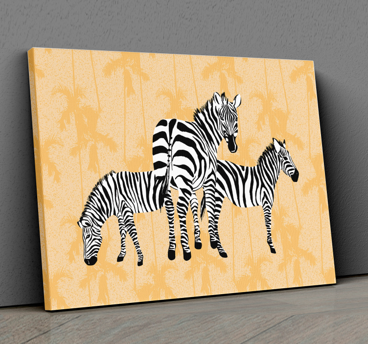 Wandbild tier zebra trio ausstellung - TenStickers