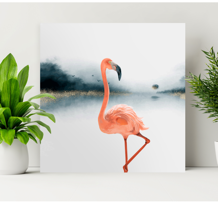 Wandbilder Landschaft eleganter flamingo - TenStickers