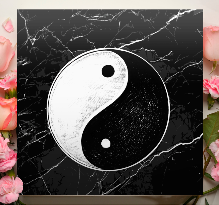 Wandbild Yin Yang Marmor Design - TenStickers