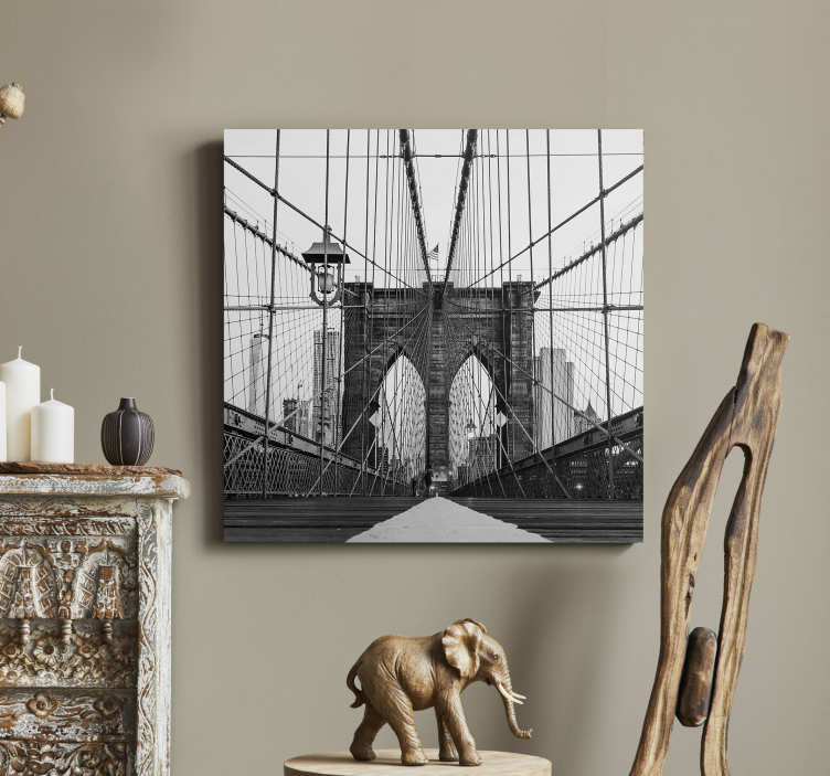 3D Wandbilder Schwarz-weiße brooklyn bridge - TenStickers