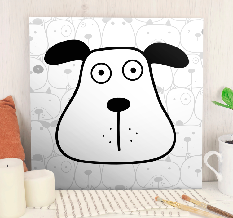 Wandbilder hunde cartoon hundekopf - TenStickers