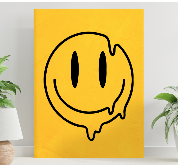 Kunst auf Leinwand Flüssiges smiley-symbol - TenStickers