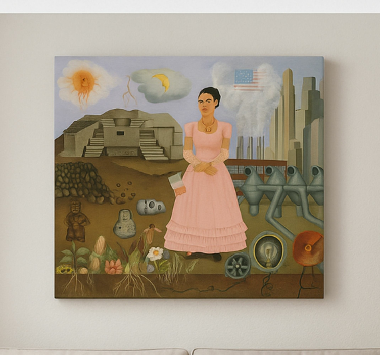 Kunst auf Leinwand frida khalo an der grenze - TenStickers