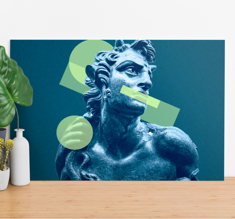 Kunst auf Leinwand statue mit geometrischen formen - TenStickers