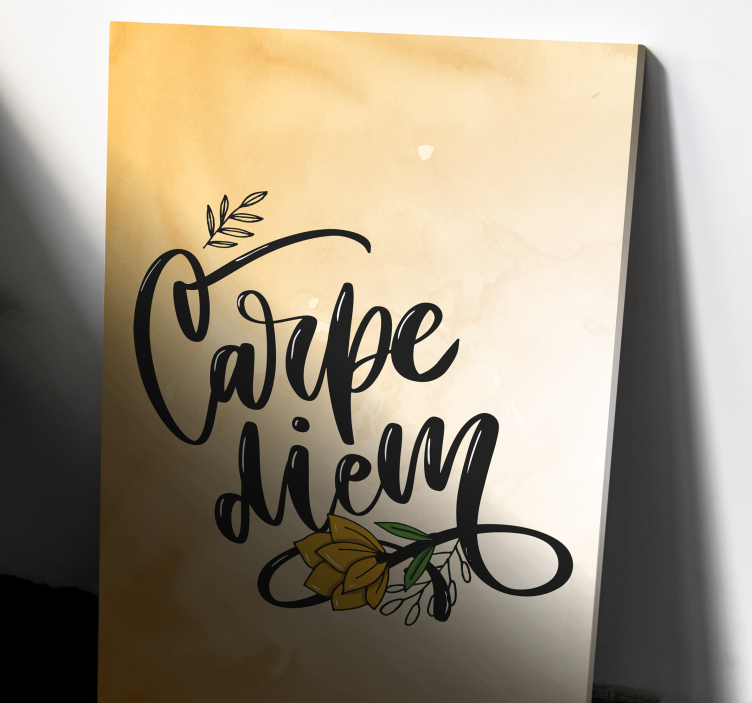 Wandbilder sprüche lebe den tag floral - TenStickers