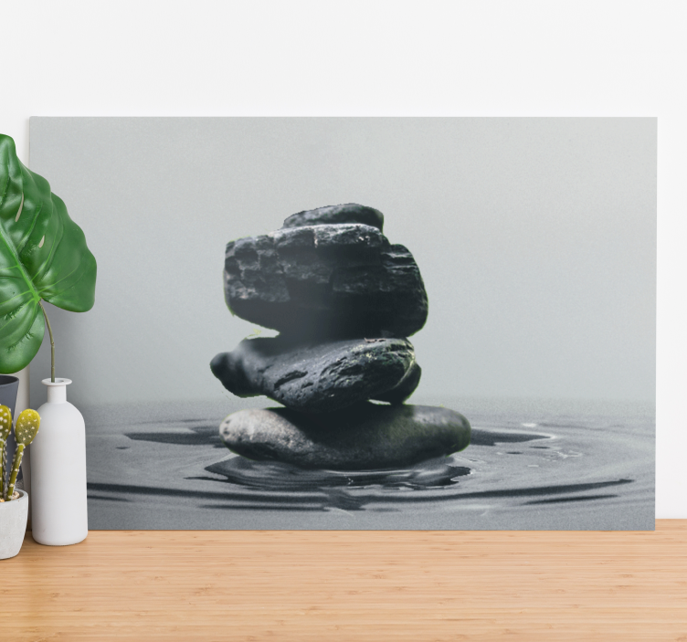 Zen bilder leinwand ausbalancierte steinstapel - TenStickers