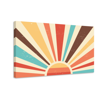 Leinwandbild Landschaft Abstrakter vintage sonnenuntergang - TenStickers