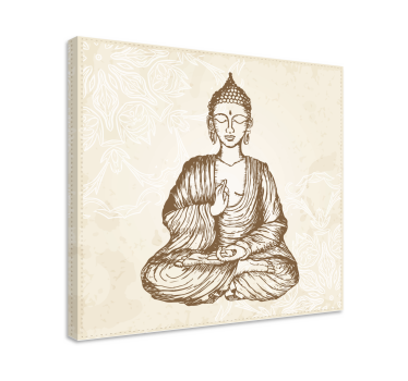 Buddha Wandbild Buda vintage blumen - TenStickers