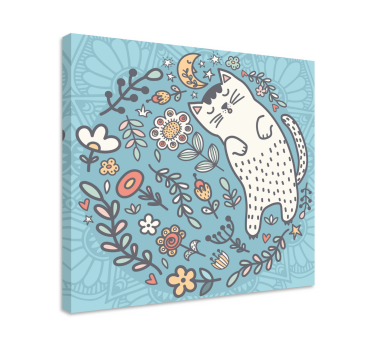 Wandbild Mandala Entzückendes katzenmandala - TenStickers