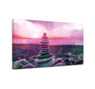 Zen bilder leinwand ausgewogener steinturm - TenStickers