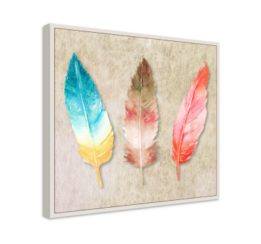 Wandbild federn buntes feder-trio - TenStickers