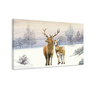 Hirsch Bild Leinwand Familienhirsch - TenStickers