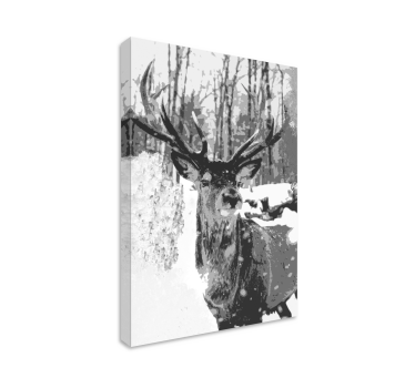 Hirsch Bild Leinwand monochromes hirschporträt - TenStickers