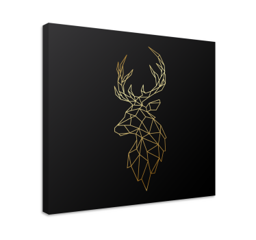 Hirsch Bild Leinwand Goldener origami hirsch - TenStickers