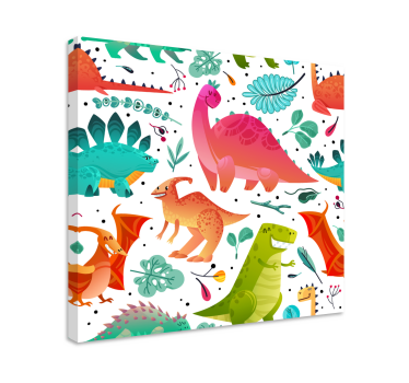 Leinwandbild Dinosaurier Glückliche dinosaurier für kinder - TenStickers