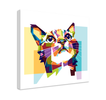 Leinwandbild Katze Geometrische katze - TenStickers