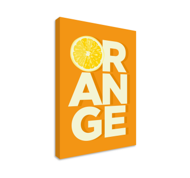 Leinwandbild Stillleben Geschnittener orangefarbener text - TenStickers