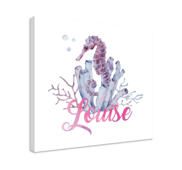 Wandbild Tier Aquarell seepferdchen - TenStickers