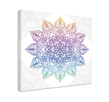 Zen bilder leinwand mit filigranem botanischen mandala - TenStickers