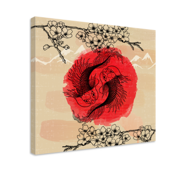 Leinwandbild Fisch Ying yang fische - TenStickers
