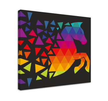 Pferde Leinwand Pferd mit bunten dods - TenStickers