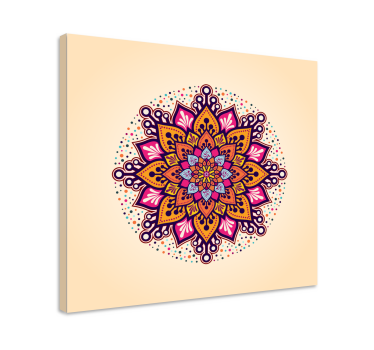 Zen bilder leinwand komplexes botanisches mandala - TenStickers