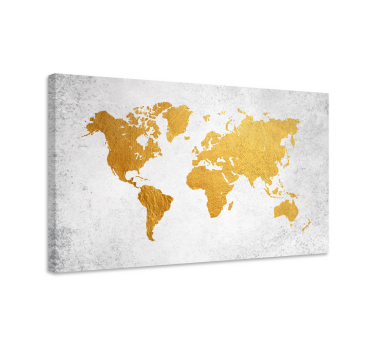 Wandbild Weltkarte Mapamundi dorado - TenStickers