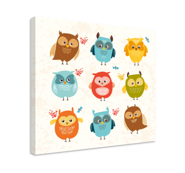 Wandbild tier eule charmante kollektion - TenStickers