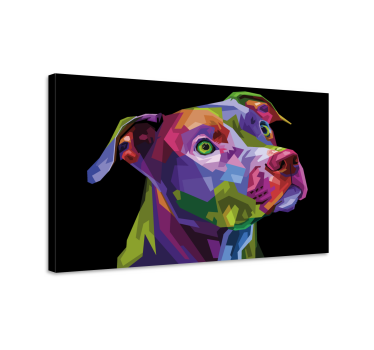 Leinwandbild Hund Mehrfarbiger moderner pitbull - TenStickers