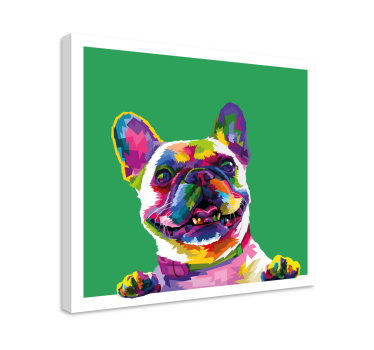 Leinwandbild Hund Regenbogen der französischen bulldogge - TenStickers