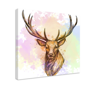 Hirsch Bild Leinwand Farbspritzhirsch - TenStickers