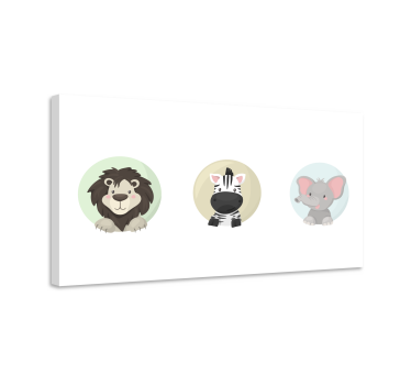 Leinwandbild für das Babyzimmer Tiere gesetzt - TenStickers