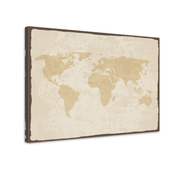 Wandbild Weltkarte Vintage weiß und beige - TenStickers
