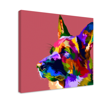 Leinwandbild Hund Regenbogen deutscher schäferhund - TenStickers