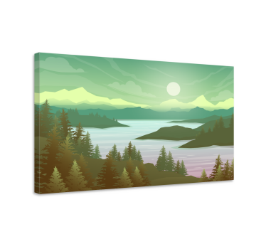 Leinwandbild Baum Fluss und natur - TenStickers