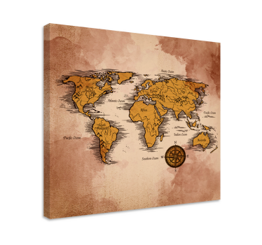 Wandbild Weltkarte Jahrgang mit Namen - TenStickers