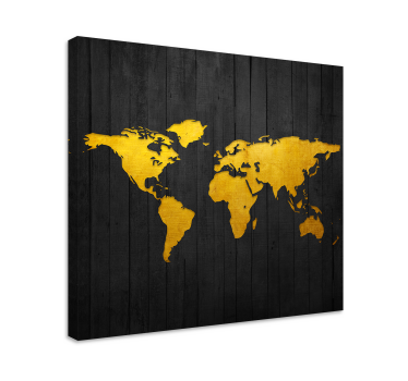 Wandbild Weltkarte Dunkelgolden - TenStickers