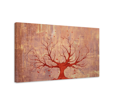 Leinwandbild Baum Orange strukturiert - TenStickers
