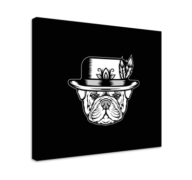 Leinwandbild Hund Bulldogge auf schwarzem Hintergrund - TenStickers
