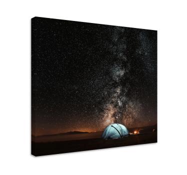Leinwandbild Landschaft Nachtcamping in den bergen - TenStickers