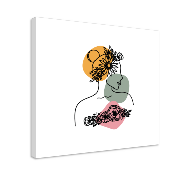 Wandbild Blume Erstaunliche frau blumengesicht - TenStickers