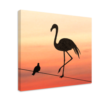 Leinwandbild Vorzimmer Flamingo- und vogeldesign - TenStickers