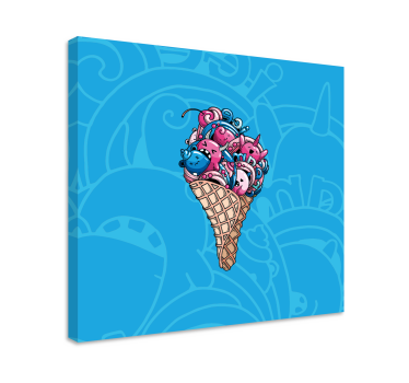 Wandbild musik mit niedlichem eiscreme-motiv - TenStickers