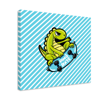 Dinosaurier wandbild dino skateboard spaß - TenStickers