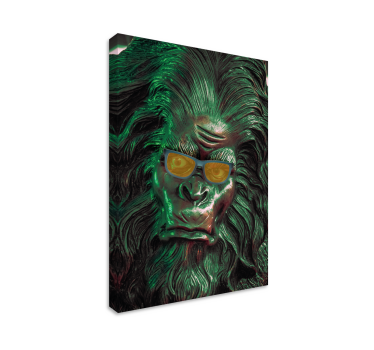 Wandbild Federn stylisches Gorillagesicht - TenStickers