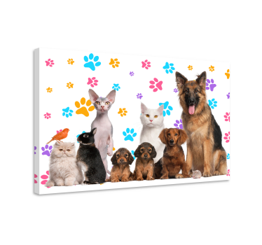 Leinwandbild Tiere Hunde und katzen - TenStickers