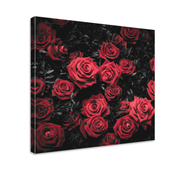Wandbild Blume Schwarz-weiß mit roten rosen - TenStickers